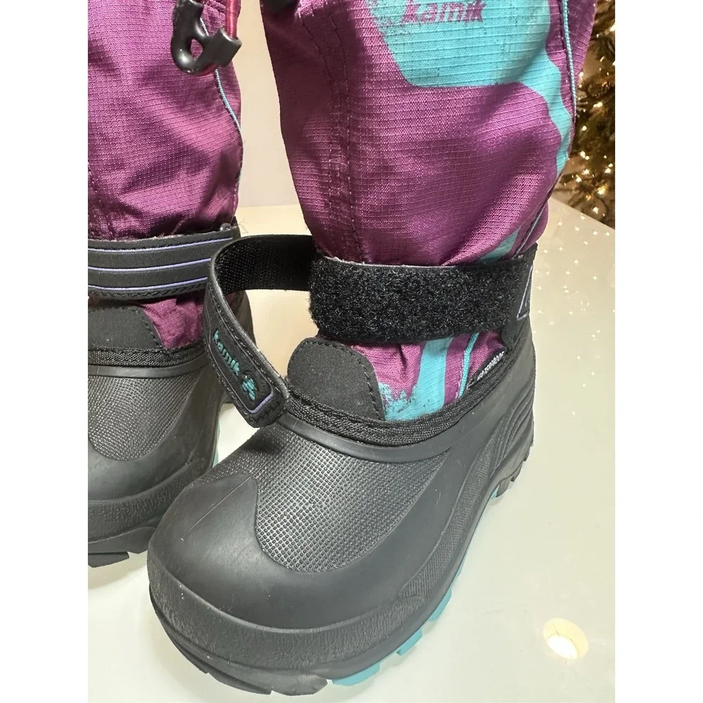 Kamik Kid's  Waterproof Boots Purple / Aqua  Sz. 11